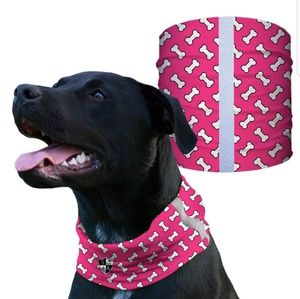 Pink bones Tubular dog Shield Bandana Scarf